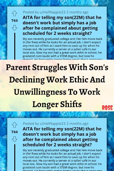 Parent Struggles With Son S Declining Work Ethic And Unwillingness To