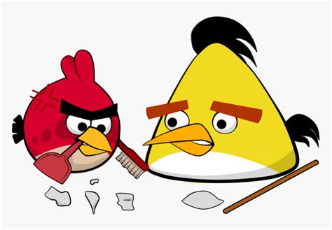 Angry Birds Art Red Yellow Angry Birds Yellow And Red Hd Png