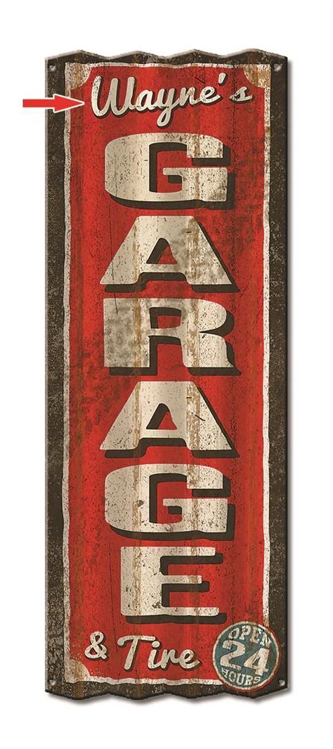 Personalized Corrugated Metal Garage Sign Garage Decor Garage Signs