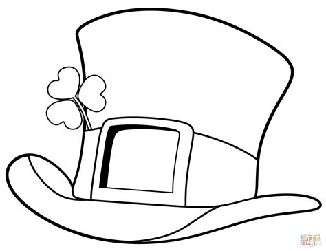 St Patrick Day Top Hat Coloring Page Free Printable Coloring Pages