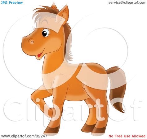 Clipart Illustration Of A Happy Brown Pony Prancing To The Left By Alex