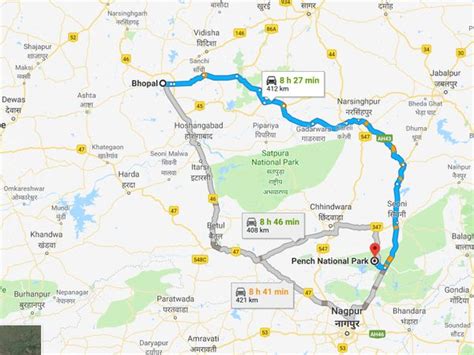 Routes From Bhopal To Pench National Park Places To Visit In Madhya