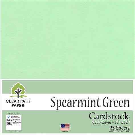 Spearmint Green Cardstock 12 X 12 305cm X 305cm 65lb Cover