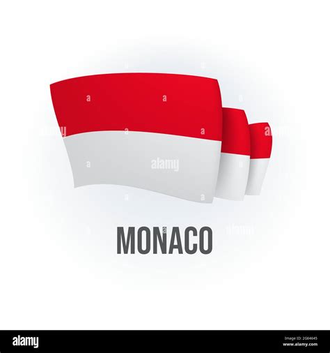 Vector Flag Of Monaco Monegasque Waving Flag Vector Illustration