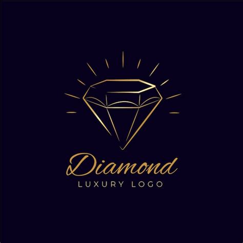 Logotipo De Diamante Dourado Elegante Vetor Premium