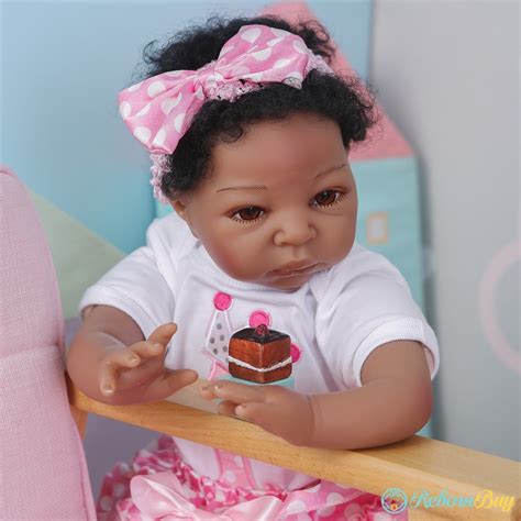22 Inches Black Newborn Baby Girl Doll For Sale Cheap Cute Black