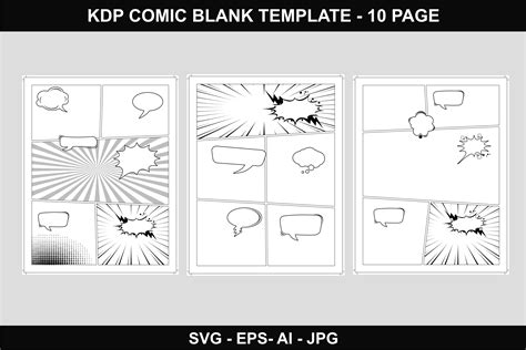 Comic Book Blank Template With Bleed Graphic By Edywiyonopp · Creative