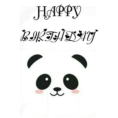 Happy Birthday Panda Birthday Card Template Panda Images Card Template