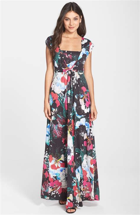 French Connection Floral Reef Print Cap Sleeve Maxi Dress Nordstrom