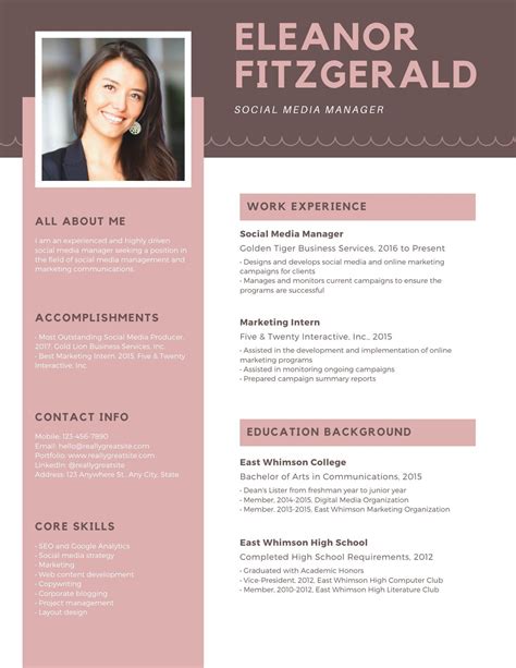 Free Resume Templates With Photograph Printable Templates