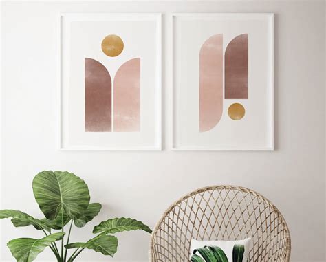 Pink And Gold Eight Abstract Geometric Art Print By Jo