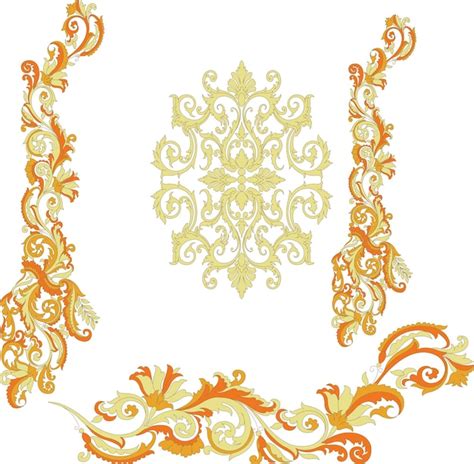 Premium Vector Decorative Gold Floral Element