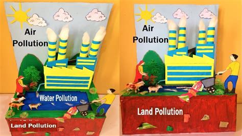 Pollution Model Airwater And Land Pollution Science Project Diy