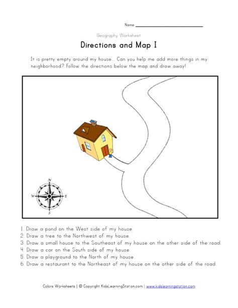 Directions And Map Worksheet