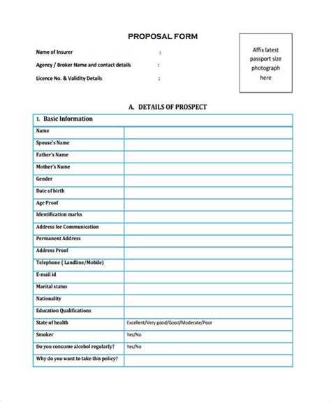 Free 49 Insurance Proposal Forms In Pdf Ms Word Excel