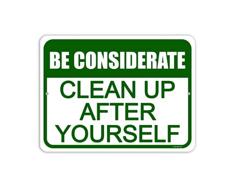 Free Printable Clean Up After Yourself Signs Printable Word 60 Off