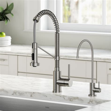 KRAUS Bolden™ Commercial Style Pull-Down Kitchen Faucet and Purita ...
