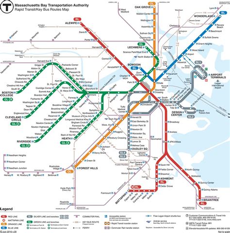 Green Line Mbta Map Green Line Map Boston United States Of America