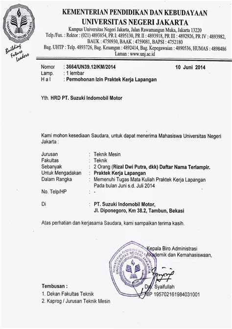 Detail Contoh Surat Penerimaan Magang Koleksi Nomer