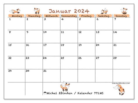Kalender Januar 2024 771 Michel Zbinden De