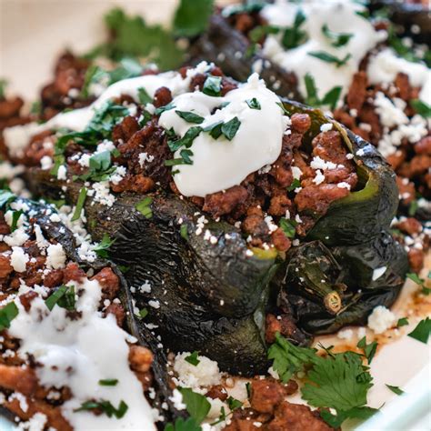 Chorizo Sausage Stuffed Poblano Peppers Keto