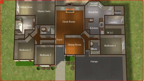 There wasn't room for an additional bathroom upstairs, but there is a main bathroom downstairs that the kids can use. Sims 2 Lot Downloads: 4 Bedroom Ranch
