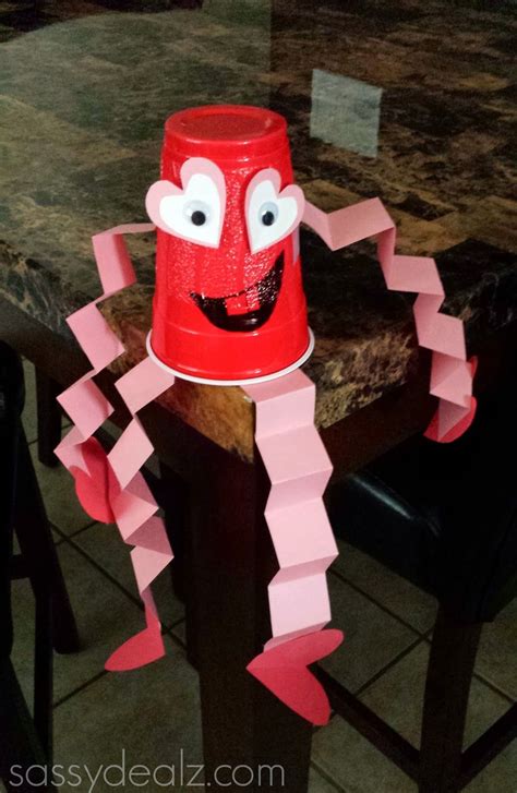Red Solo Cup Valentines Day Craft For Kids Heart Man Funny