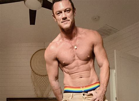 Luke Evans Flashes Rainbow Print Underwear Wear Your Pride