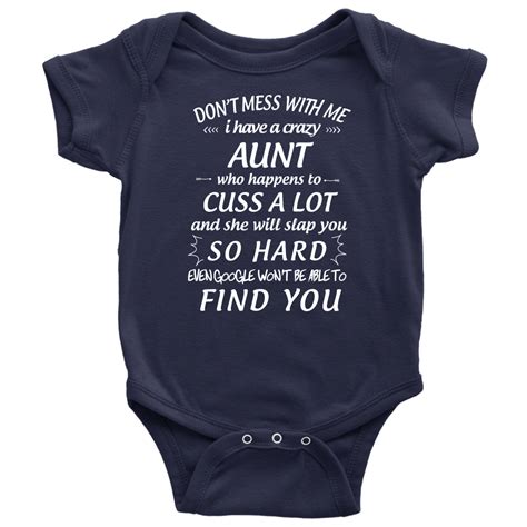Crazy Aunt Baby Bodysuit Baby Aunt Aunt Baby Clothes Funny Baby Clothes