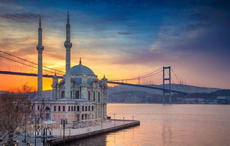 Bridge Strait Mosque Istanbul Turkey Ortakoy 1080p Wallpaper