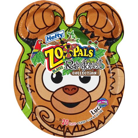 Hefty Zoo Pals Rainforest Collection Paper Plate 20 Count Walmart