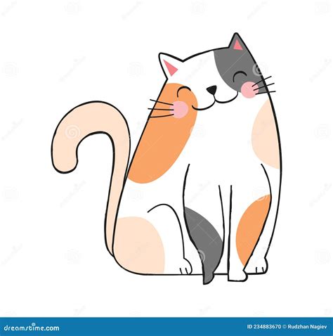 Cute Smiling Cat Stock Vector Illustration Of Cartoon 234883670