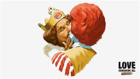 Burger King And Ronald Mcdonald Kiss In Love Conquers All Pride Ad Campaign Towleroad Gay News