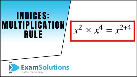 Indices Multiplication Rule Examsolutions Youtube