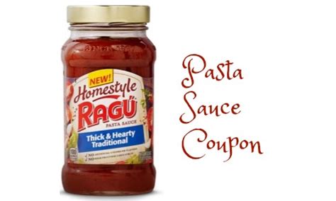 Ragu Coupon 47¢ Pasta Sauce Southern Savers