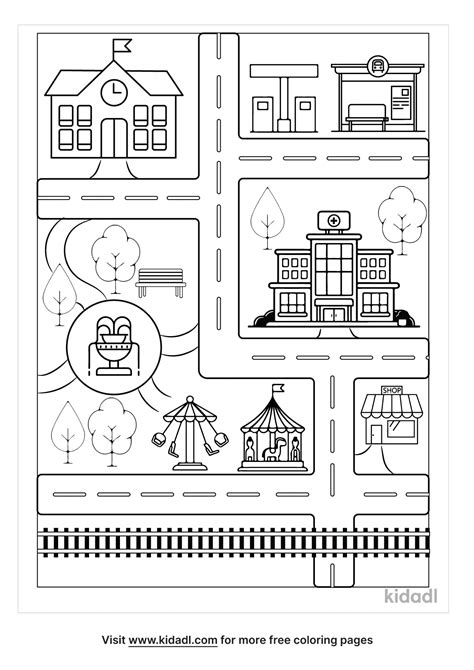 Free Road Kids Map Coloring Page Coloring Page Printables Kidadl