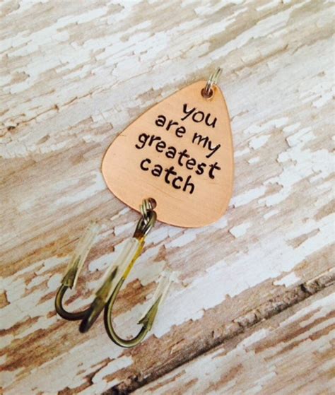 You Are My Greatest Catch Fishing Lure Hand Stamped With Date Etsy