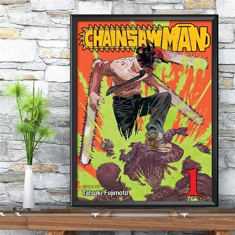 Chainsaw Man Poster Chainsaw Man Poster Manga Volume 1 Cover Etsy India