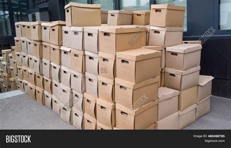 Pile Cardboard Boxes Image And Photo Free Trial Bigstock