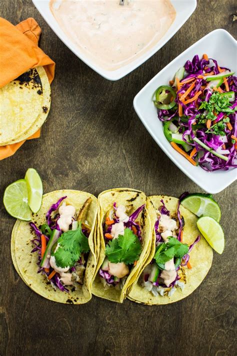 Serve fish in warm tortillas with coleslaw and a drizzle of dipping sauce. Banh Mi Fish Tacos