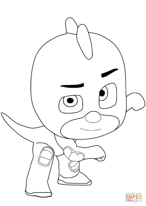 Gekko From Pj Masks Coloring Page Free Printable Coloring Pages