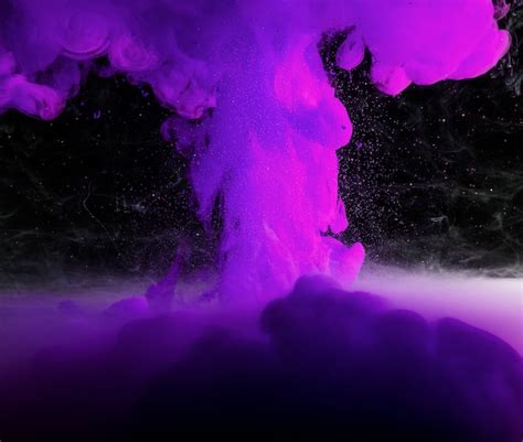 Abstract Heavy Purple Fog In Darkness Photo Free Download