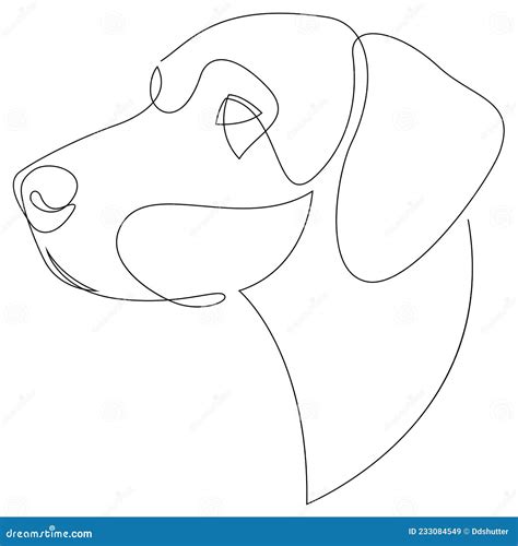 German Shorthaired Pointer Vector Dog Portrait Continuous Line Dog