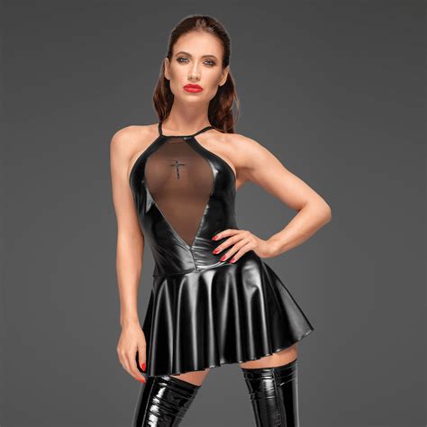 Noir Handmade Power Wetlook Kleid Mini Dress Ultra Kurz Netzkontrast Mesh Ebay