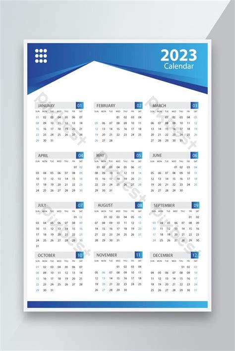 Calendario 2023 Plantilla De Año Nuevo Plantilla Eps Descarga