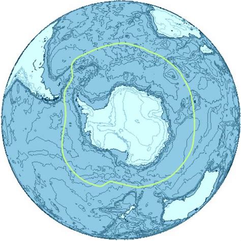A Linha Da Convergência Antártica Ao Sul Dela As águas Polares Da