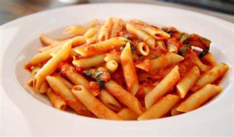 Spicy Parmesan Infused Red Sauce With Penne Pasta Thyme With Catherine