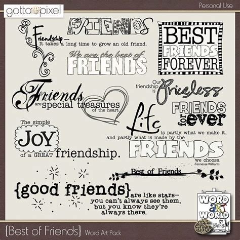Best Of Friends Word Art Pack Verses For Cards Card Sayings Words