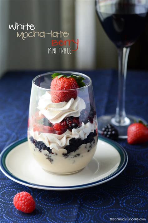 Mocha White Chocolate Berry Mini Trifles The Crumby Kitchen