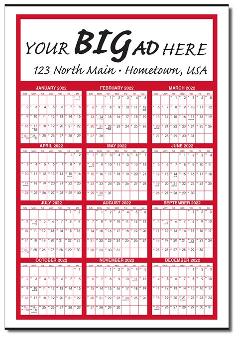 HUGE Year at a Glance LAMINATED DRY ERASE Calendar With Marker ...